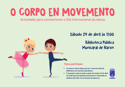 O Concello conmemorará o Día Internacional da Danza este sábado con actividades na Praza de Galicia e na Biblioteca municipal